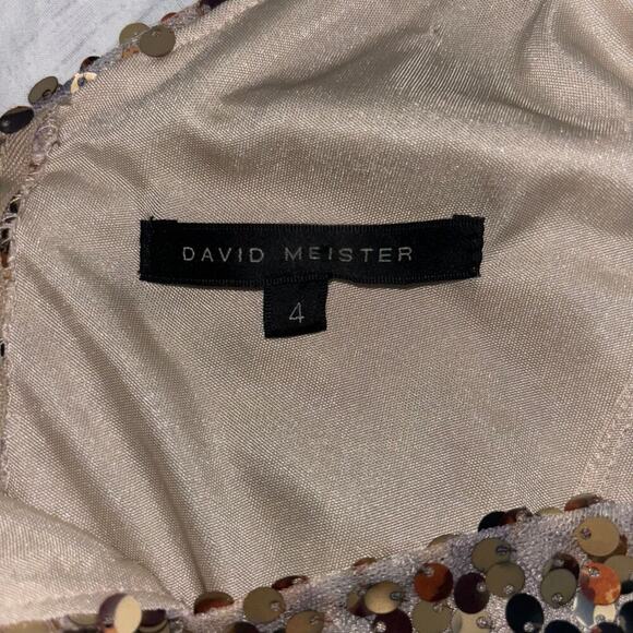 David Meister Gold Sequin Evening Gown Size 4 | Style Z00Y7885 - Picture 14 of 15